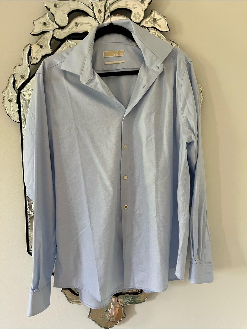 Michael Kors Men's Pale Blue Button-Down Dress Shirt